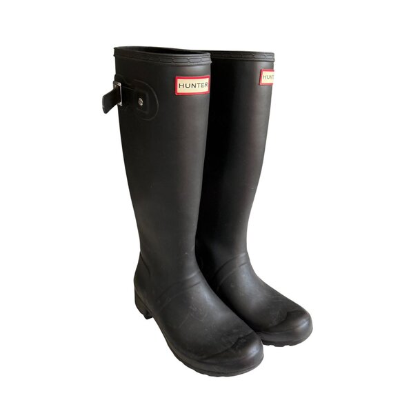 Hunter Classic Waterproof Rain Boots Women’s Size 7 Black Slip on Winter - Picture 1 of 6